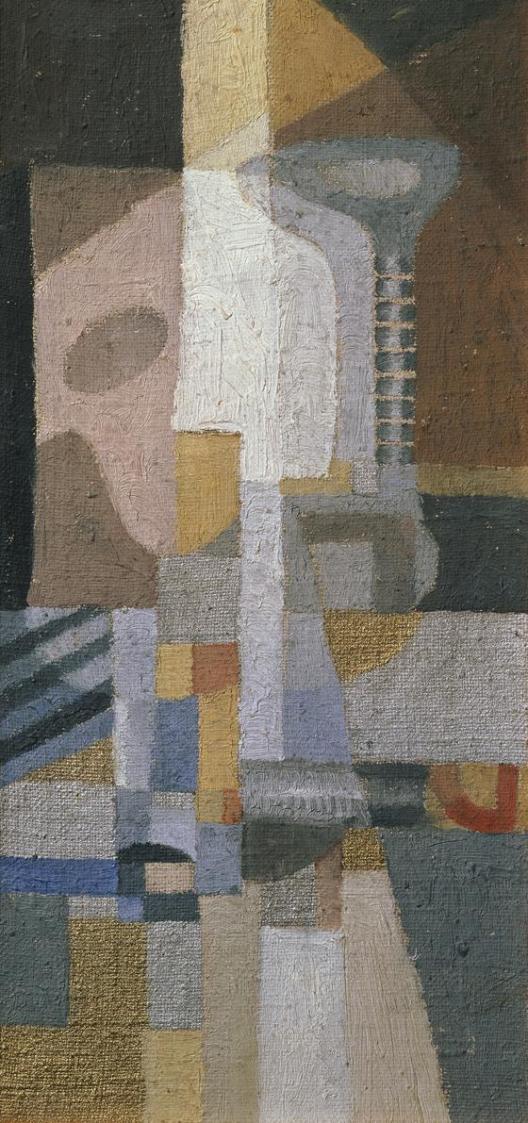 Erika Giovanna Klien, Komposition mit Saiteninstrumenten, 1923–1924, Öl auf Leinwand auf Karton ...