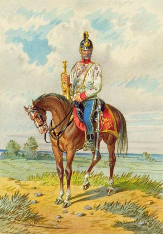 Franz Gerasch, Soldat zu Pferd, undatiert, Aquarell auf Papier, 15,7 × 11,1 cm, Belvedere, Wien ...