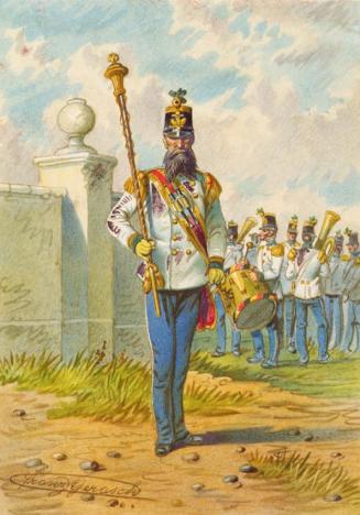 Franz Gerasch, Soldat, 1859, Aquarell auf Papier, 15,7 × 11,1 cm, Belvedere, Wien, Inv.-Nr. 466 ...