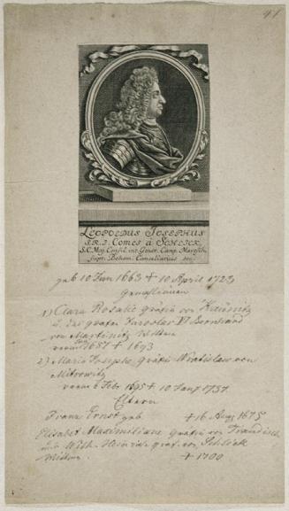 Unbekannter Stecher, Der Feldmarschall Leopold Joseph von Schlik, 18. Jahrhundert, Kupferstich  ...