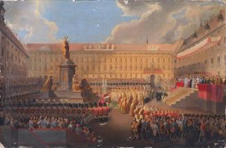 Leopold Bucher, Enthüllung des Denkmals für Kaiser Franz I. (II.) von Österreich (1768–1835) am ...