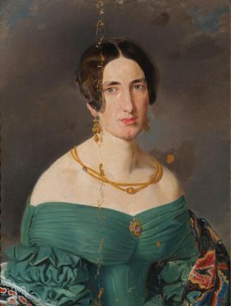 Joseph Hasslwander, Frau in grünem Kleid, Öl auf Leinwand, 61 × 45,6 cm, Belvedere, Wien, Inv.- ...
