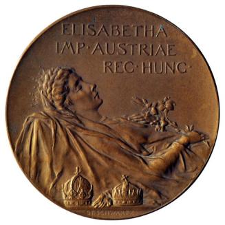 Stefan Schwartz, Medaille anlässlich des Todes von Kaiserin Elisabeth, 1898, Bronze, D: 4 cm, B ...