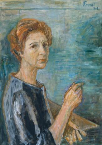 Lotte Frumi, Selbstbildnis, 1960, Öl auf Leinwand, 70,5 x 50 cm, Belvedere, Wien, Inv.-Nr. 5945