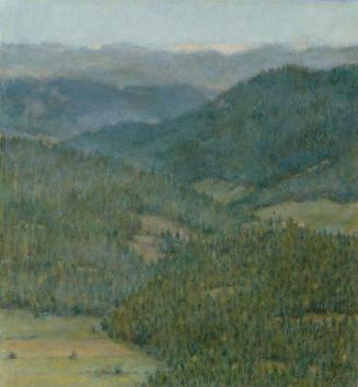 Heinrich Petri, Abend in den Bergen, um 1950, Öl auf Papier auf Karton, 27 x 25,5 cm, Belvedere ...