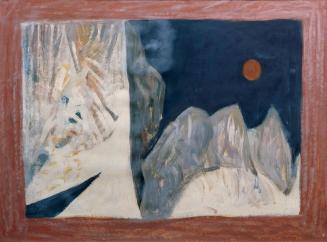 Ernst Graef, Felsen mit Mond, 1977, Mischtechnik auf Papier, 62,5 x 83,5 cm, Belvedere, Wien, I ...