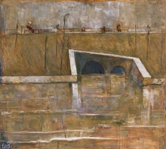 Elisabeth Stemberger, Am Kanal, 1969, Öl auf Leinwand, 90 x 100 cm, Artothek des Bundes, Dauerl ...