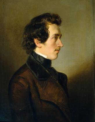 Georg Decker, Der Maler Leopold Brunner d. Jüngere, um 1845, Öl auf Leinwand, 47,5 x 38 cm, Bel ...