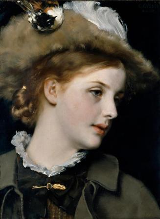 Karl Gussow, Damenbildnis, 1881, Öl auf Holz, 43,3 x 32 cm, Belvedere, Wien, Inv.-Nr. 8061