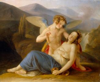 Carl Agricola, Psyche wird durch Amors Pfeil aus der Ohnmacht erweckt, 1837, Öl auf Leinwand, 1 ...