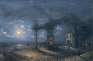 Bello Brivio, Meereslandschaft mit Ruine, 1849, Öl auf Leinwand, 52,5 x 80 cm, Belvedere, Wien, ...
