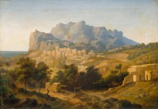 C. Falck, Südliche Stadt mit Bergen und Meer, 1881, Öl auf Leinwand, 27,8 x 39 cm, Belvedere, W ...