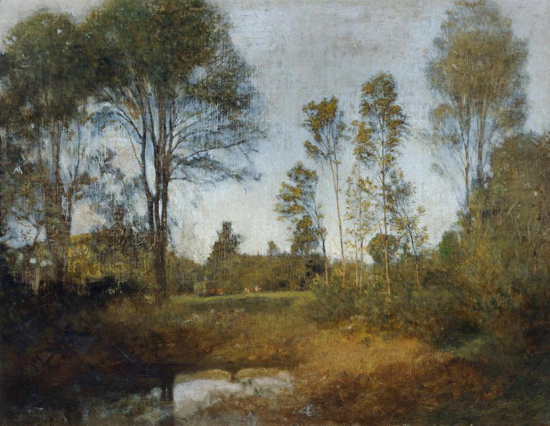 Franz Rumpler, Landschaft mit Heuwagen, 1886, Öl auf Leinwand, 32 × 40 cm, Belvedere, Wien, Inv ...