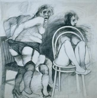 Adolf Frohner, Die Nacht, 1970er-Jahre, Tempera, Bleistift auf Leinwand, 200 x 200 cm, Artothek ...