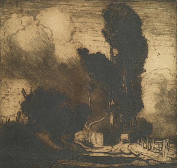 Frank Brangwyn, Der Sturm, vor 1909, Radierung, 47 x 49 cm, Belvedere, Wien, Inv.-Nr. 953j