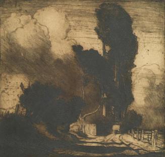Frank Brangwyn, Der Sturm, vor 1909, Radierung, 47 x 49 cm, Belvedere, Wien, Inv.-Nr. 953j