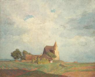 Anton Hans Karlinsky, Kirche in Holzern bei Säusenstein, Öl auf Leinwand, 104 x 128 cm, Belvede ...
