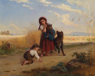 Bernhard Reinhold, Kinder auf dem Weg zum Erntefeld, Öl auf Leinwand, 82 x 103 cm, Belvedere, W ...