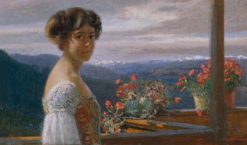 Hugo Charlemont, Alice Charlemont, die Tochter des Malers, 1909, Öl auf ungrundiertem Holz, 43  ...