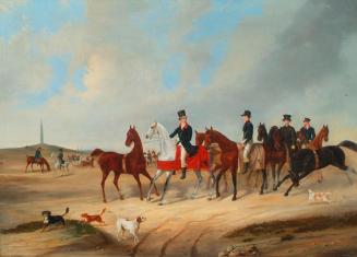 August von Rentzell, Reiterkavalkade mit Hunden, 1833, Öl auf Leinwand, 65,5 x 91 cm, Belvedere ...