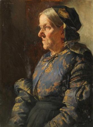 Edmund Zizka, Alte Frau in Tracht, Öl auf Karton, 66 x 48,5 cm, Belvedere, Wien, Inv.-Nr. 7172