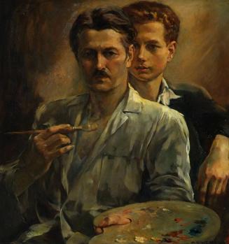 August Eduard Wenzel, Selbstbildnis mit Sohn, vor 1935, Öl auf Leinwand, 80 x 76 cm, Belvedere, ...