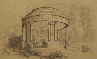 Julius Naue, Der Tempel der Melusine, 1869, Bleistift, Feder auf Pauspapier auf Karton, 35,5 x  ...
