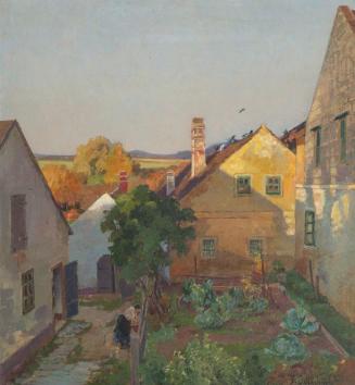 Therese Schachner, In der Abendsonne, vor 1917, Öl auf Karton, 53 x 49 cm, Belvedere, Wien, Inv ...