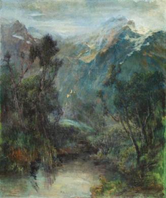 Bernhard Zdichinec, Hochgebirgslandschaft, um 1910/1920, Öl auf Leinwand, 120 x 100 cm, Belvede ...