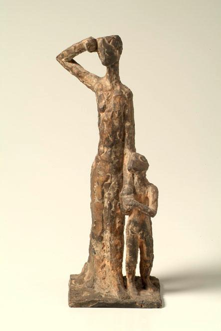 Heinrich A. Deutsch, Schreitende mit Kind, Bronze, H: 36 cm, Belvedere, Wien, Inv.-Nr. 5250