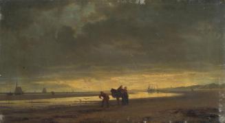 Hermann Mevius, Holländische Seeküste bei Ebbe, 1852, Öl auf Leinwand, 27 x 48 cm, Belvedere, W ...