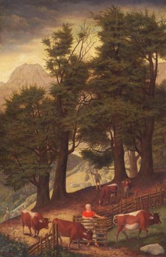 Georg Ehmig, Gebirgslandschaft mit Kuhherde, undatiert, Öl auf Leinwand, 101 x 65,5 cm, Belvede ...