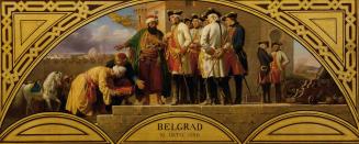 Karl von Blaas, Die Übergabe von Belgrad 1789, 1868, Öl auf Leinwand, 66 x 163,5 cm, Belvedere, ...