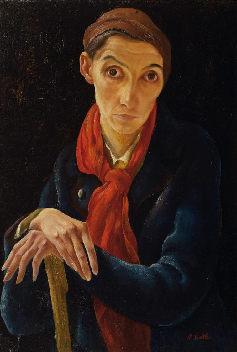 Albert Birkle, Frau Jochum, 1932, Öl auf Malkarton, 70,5 x 51 cm, Belvedere, Wien, Inv.-Nr. 621 ...