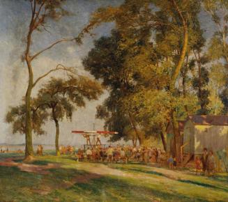 Anton Hans Karlinsky, Sonntag in der Lobau, 1925, Öl auf Leinwand, 151 x 171 cm, Belvedere, Wie ...