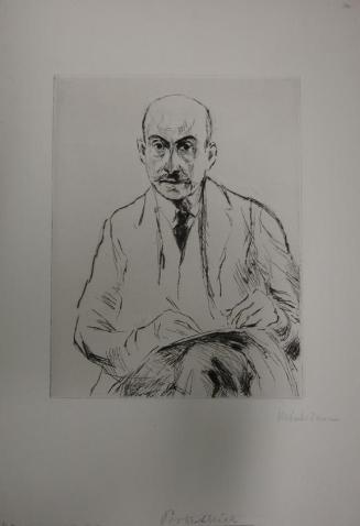 Max Liebermann, Selbstbildnis als 70-jähriger, 1917, Kaltnadelradierung auf Papier, Plattenmaße ...