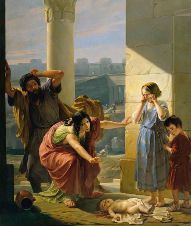 Carlo Arrienti, Der Bethlehemitische Kindermord, um 1842, Öl auf Leinwand, 217 x 196 cm, Belved ...