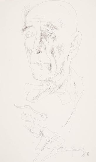 Anton Watzl, Der Kunsthistoriker Bruno Grimschitz (1892–1964), 1963, Feder auf Papier, 60 x 41  ...