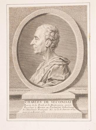Unbekannter Stecher, Charles-Louis de Secondat, Baron de La Brède et de Montesquieu, nach 1755, ...
