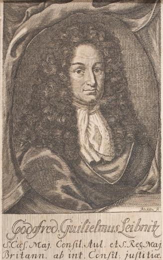 Johann Christoph Boecklin, Gottfried Wilhelm Leibnitz, undatiert, Kupferstich auf Papier, 15,3  ...