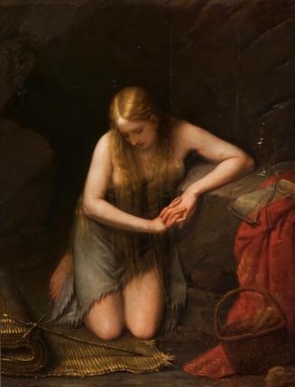 Natale Schiavone, Die büßende Magdalena, Öl auf Holz, 160 x 122 cm, Belvedere, Wien, Inv.-Nr. 2 ...