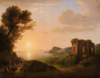 Lorenz Adolf Schönberger, Sonnenuntergang auf Capri, 1807, Öl auf Leinwand, 112,5 x 144 cm, Bel ...