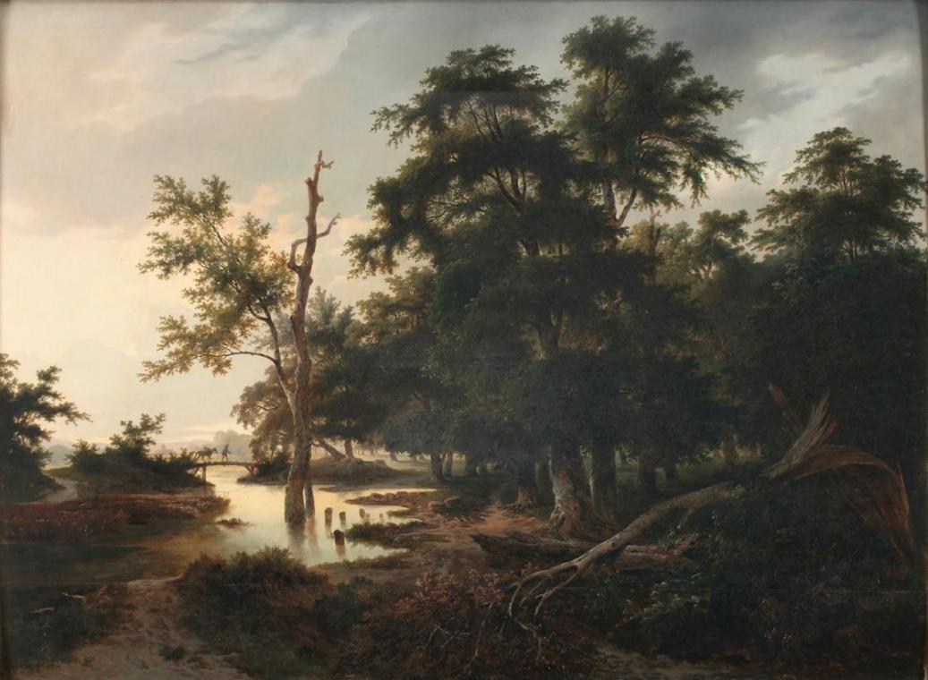 Anton Altmann der Jüngere, Waldlandschaft, 1851, Öl auf Holz, 94,5 x 125 cm, Belvedere, Wien, I ...