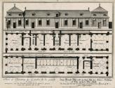 Salomon Kleiner, Zwey Grund-Riße und ein Auf-Riß der Seiten-Gebäude in dem großen Vor-Hoff, 173 ...