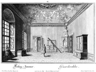 Salomon Kleiner, Anleg-Zimmer, 1733, Radierung, Plattenmaße: 29,1 x 39,2 cm, Belvedere, Wien, I ...