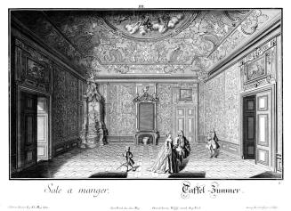 Salomon Kleiner, Taffel-Zimmer, 1734, Radierung, Plattenmaße: 28,7 x 39,7 cm, Belvedere, Wien,  ...