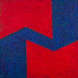 Hildegard Joos, Studie zu: Rot-Blau, undatiert, Gouache auf Papier, 50 x 50 cm, Belvedere, Wien ...