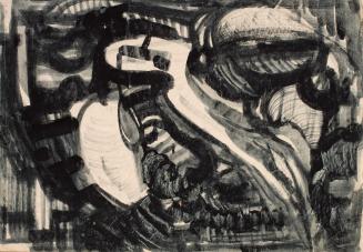 Hildegard Joos, Abstrakte Komposition, undatiert, Tusche auf Papier, 60,7 x 42,8 cm, Belvedere, ...