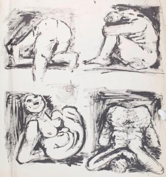 Marc Adrian, Aktstudien, Tusche auf Papier, 63 x 59,5 cm, Belvedere, Wien, Inv.-Nr. 10042