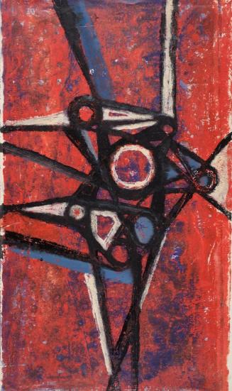 Marc Adrian, Ohne Titel (Abstrakte Komposition), Öl auf Papier, 74,5 x 44,5 cm, Belvedere, Wien ...